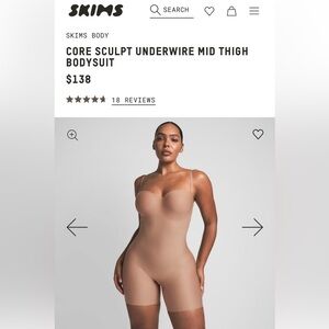 SKIMS Core Sculpt Underwire Mid Thigh Bodysuit
